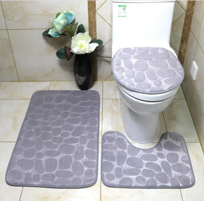 3-Piece Non-Slip Bathroom Rug Set
